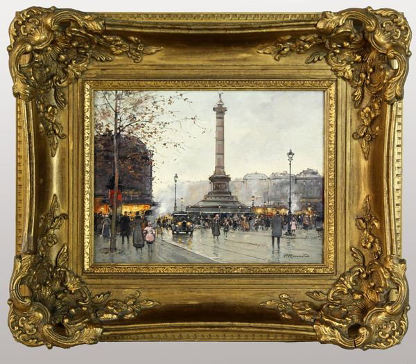 Renard, Paris: Paul Renard (French, 1871-1920), Paris scene, oil on canvas mounted on wood panel, 9"h x 12"w (sight), 17"h x 20"w (frame).