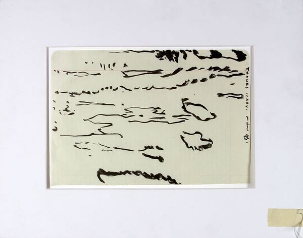 Gross, "Thanks Larry", Ink on Paper: Mimi Gross (American, b. 1940), "Thanks Larry", ink on lined paper, titled and signed upper left, 11" x 7 3/8", 17" x 13 1/4" (mat). (E4507)