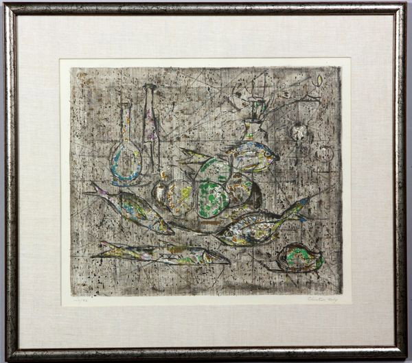 King, still life, print: Clinton Blair King (American, 1901-1979), still life, limited-edition print, framed.