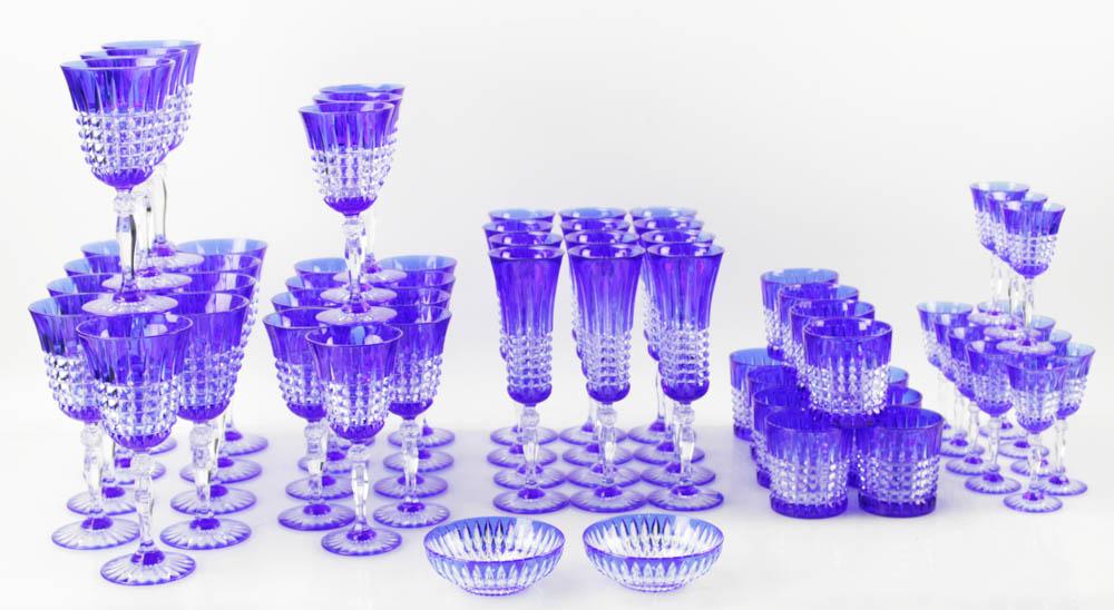 Cristal D'Arques Pavane Cobalt Cut to Clear Stemware (1 of 11)