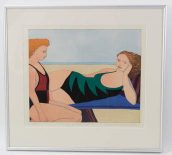 Andrew Stevovich, Claire and Ada: Andrew Stevovich (b.1948), "Claire and Ada Red", edition 29/50, signed, numbered, and titled below the image, 10" x 4 3/4" (image), framed 16" x 17". Provenance: Marlborough, Massachusetts collection.