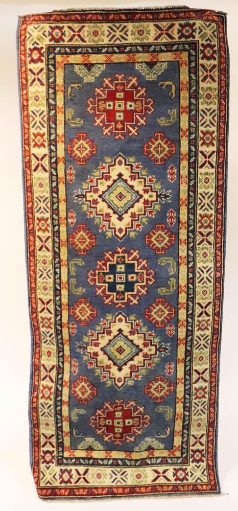 Caucasian Kazak Runner, Powder Blue (1 of 6)