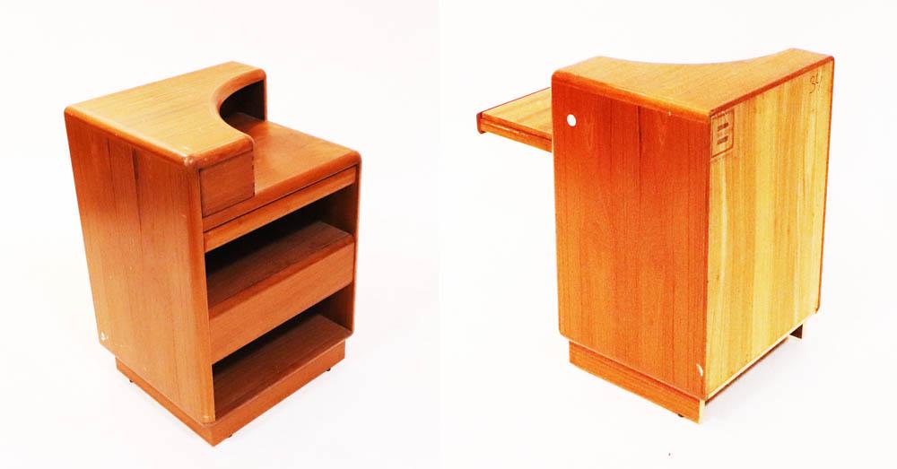 Danish Modern Side Table with Shelves (1 of 14)