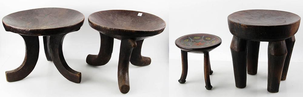 Four African Wood Stools (1 of 14)