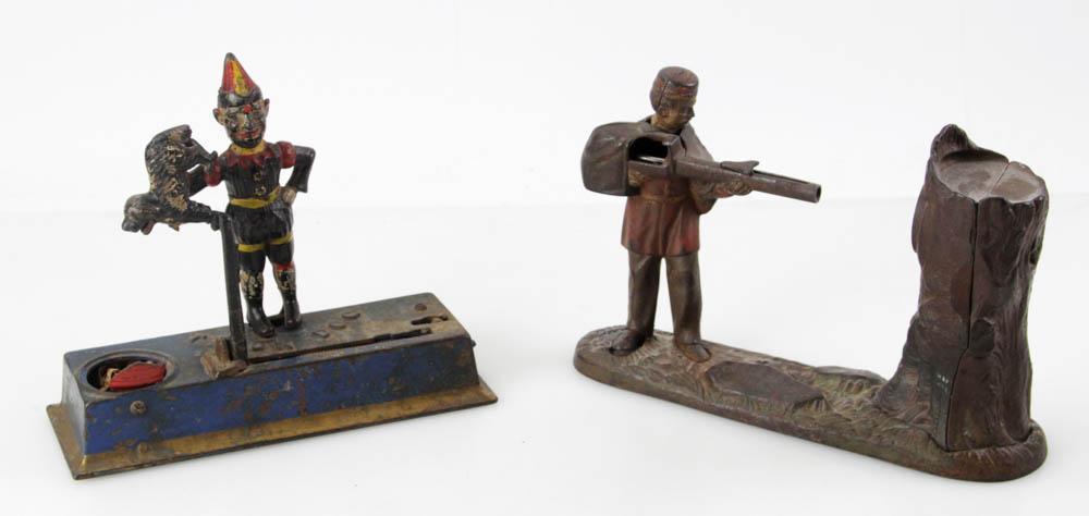 Two Cast Iron/Mechanical Banks, Creedmoor 1877 (1 of 6)