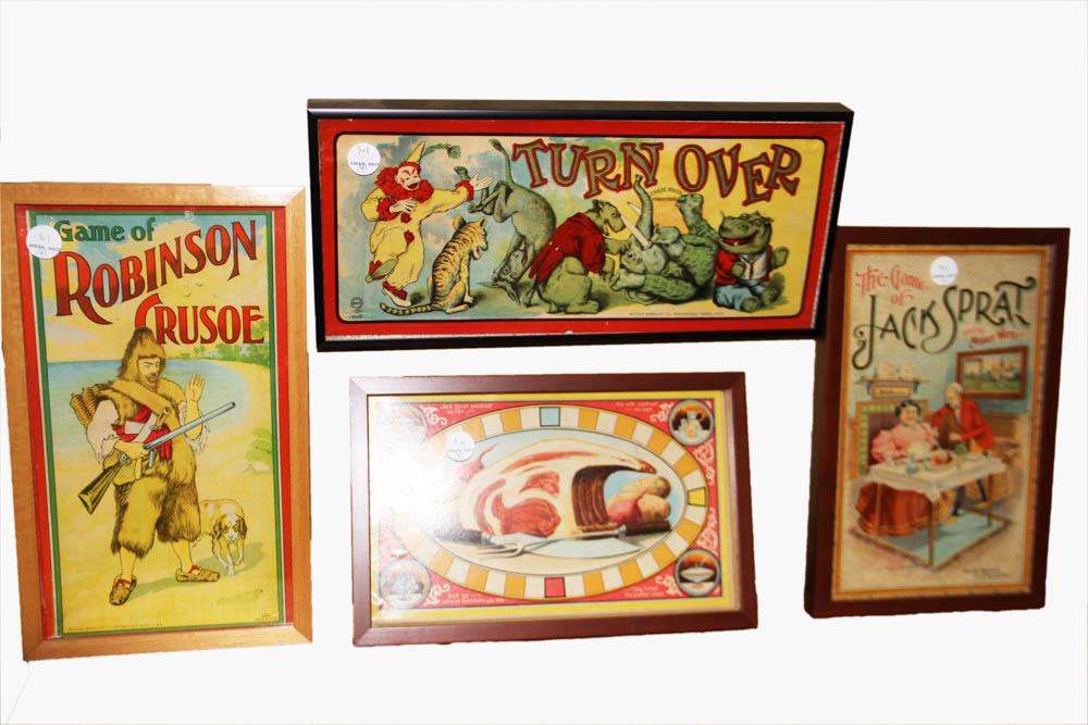 Four Framed Vintage Game Board Covers (1 of 5)