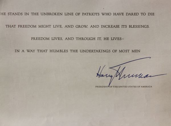 Truman Signed Document - 3