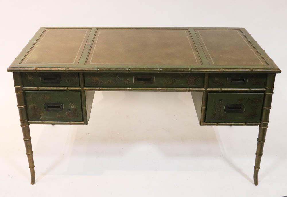 Chinoiserie Green-Painted Desk, Drexel (1 of 9)