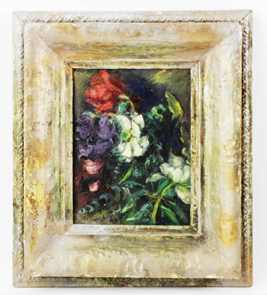Gustav Hoffman, Still Life of Flowers: Gustav E. Hoffman (German, 1899-1974), still life of flowers, signed L/L, 12" x 9", framed 20" x 17". Provenance: Palm Beach, Florida estate.