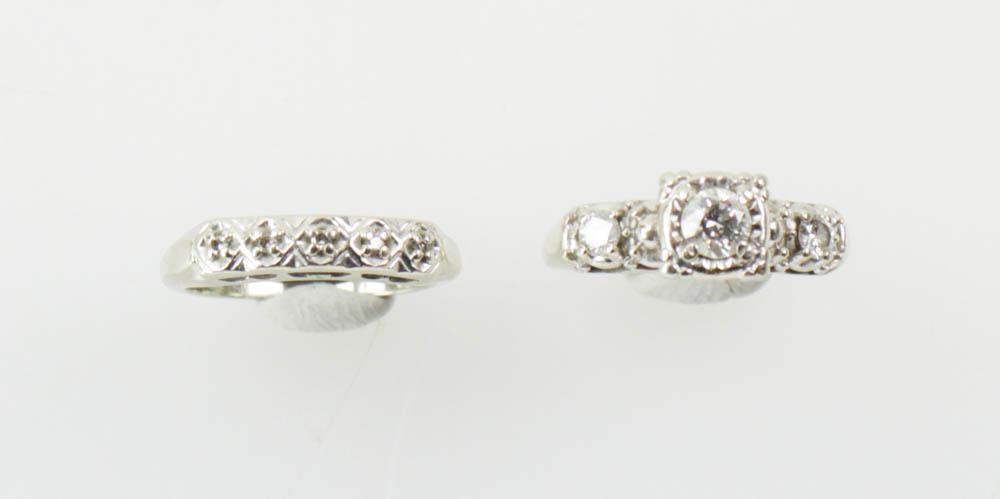 Two 14k White Gold and Diamond Rings (1 of 7)