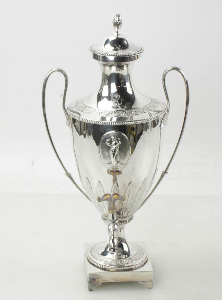 Henry Chawner Silver Coffee Urn, C1781 (1 of 8)