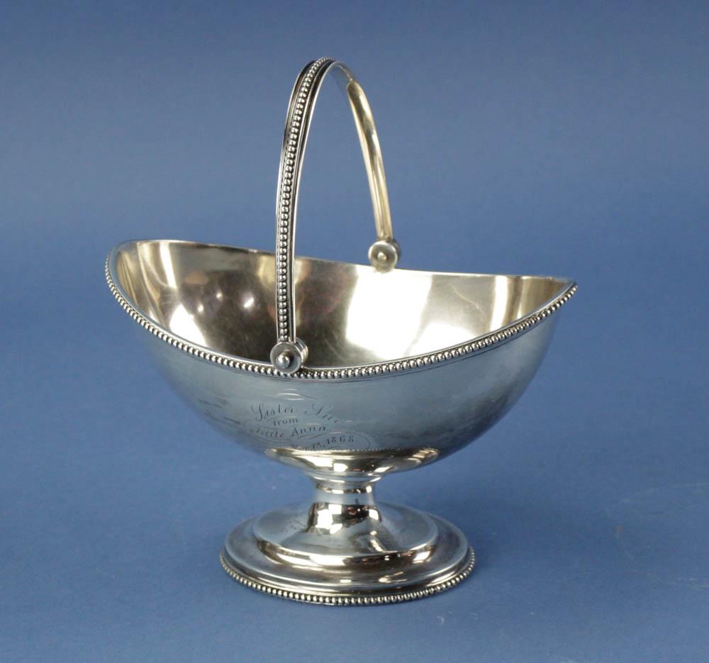 Caldwell & Co. Sterling Silver Sugar Basket, 1868 (1 of 8)