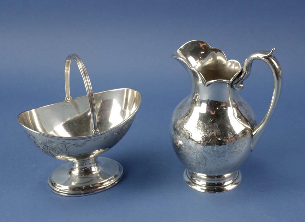 Coin Silver Sugar Basket and Milk Pitcher (1 of 12)