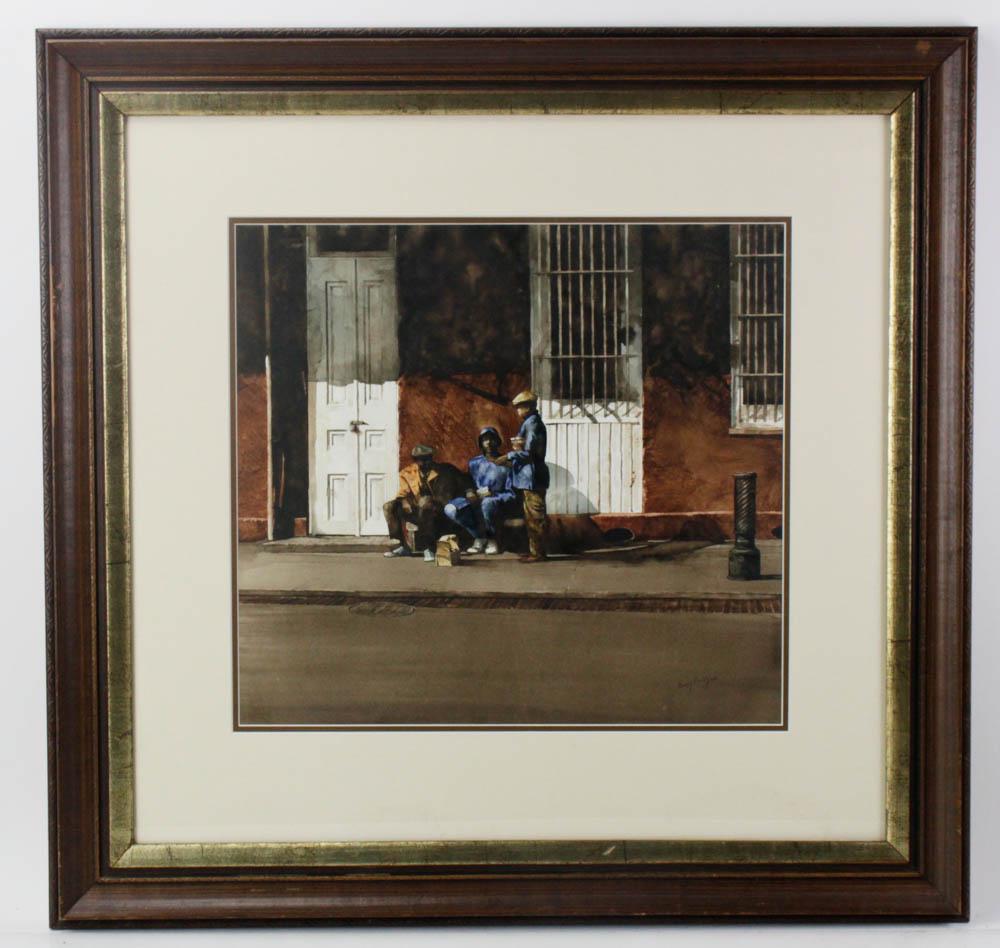 Donny Lamenda Finley, Three Boys, Watercolor (1 of 7)