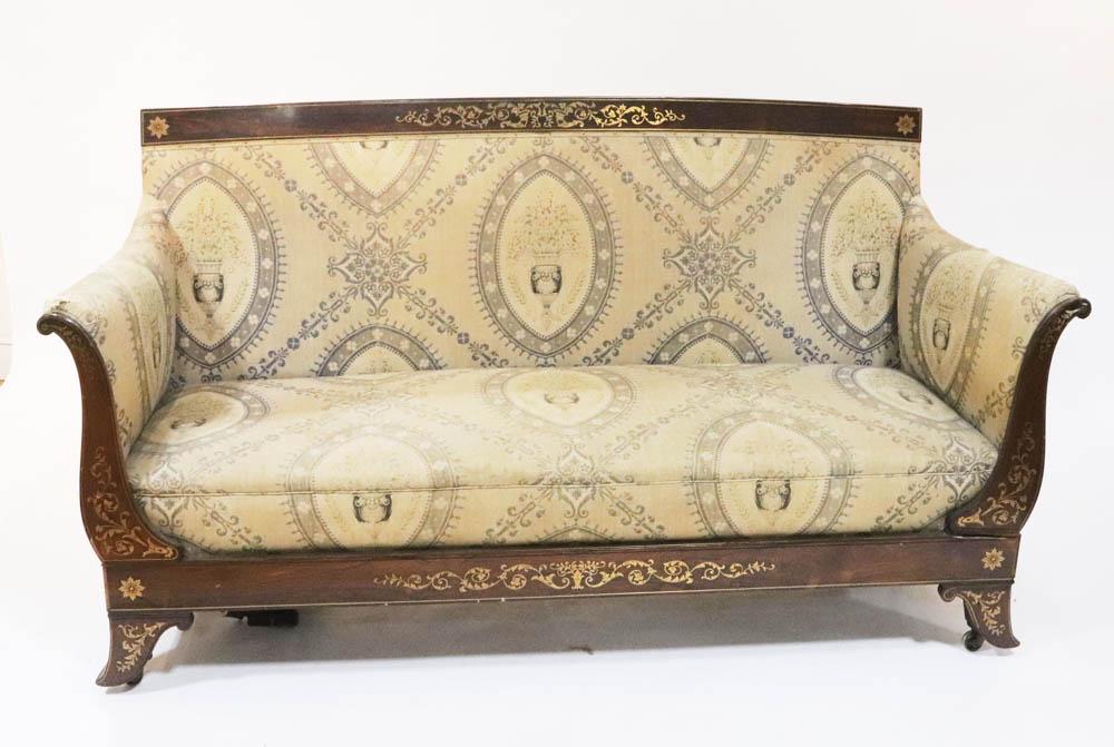 French Empire Upholstered Couch (1 of 12)