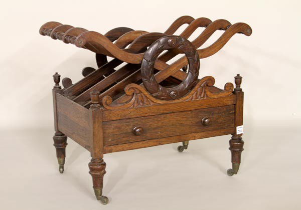George III Mahogany Canterbury: George III canterbury, mahogany, 19"h x 22 1/2"w x 13"d.