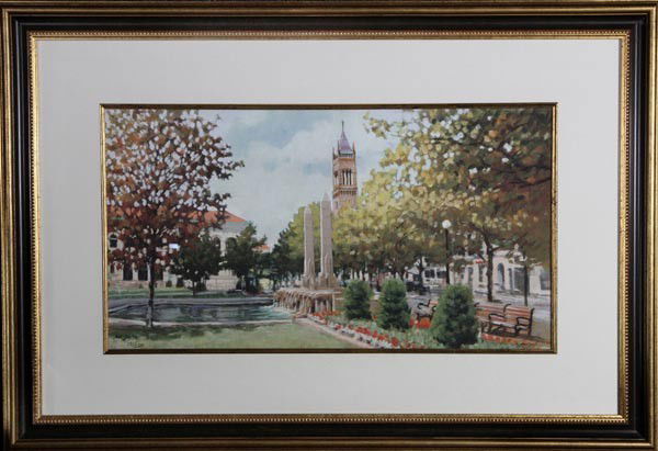 Smith, Boston Public Library, Print: Jon Smith, Boston public library, print, series of 250, signed and numbered lower left, signed lower right, 28"h x 41 1/2"w (frame).