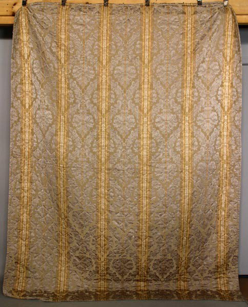Silver Bed Puff: Silver and gold bed puff, 81 1/2" x 101".