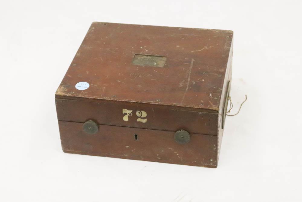 Vintage Brass Sextant, Hughes & Son Ltd: Vintage brass sextant in original case, marked 'Hughes & Son Ltd.', dated 1930, 5 1/2" H x 10 1/2" W x10 1/2" D. Provenance: The Anthony Athanas Collection, from one of his celebrated restaurants.