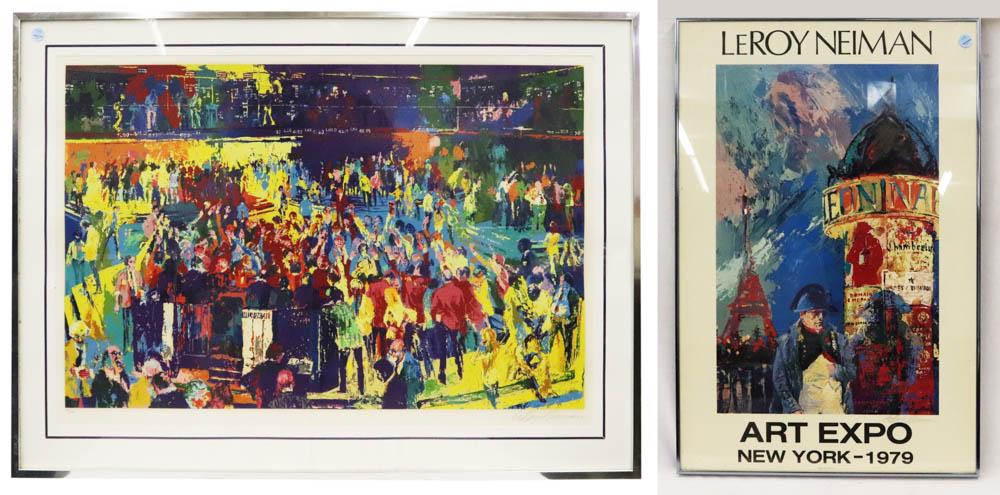 Leroy Neiman Poster of Paris: Leroy Neiman exhibition poster of Paris from Art Expo New York 1979. Provenance: The Anthony Athanas Collection, from one of his celebrated restaurants.