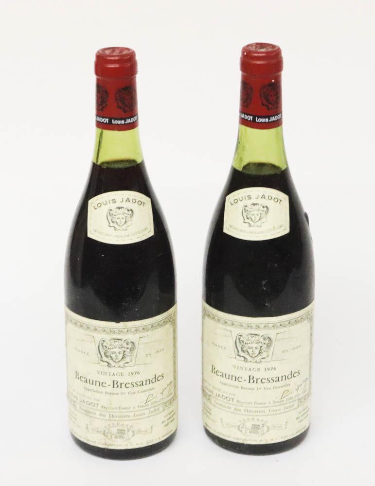 1976 Beaune-Bressandes, Louis Jadot, (2): 1976 Beaune-Bressandes, Louis Jadot, 750ml, (2) bottles. Stored in climate-controlled wine cellar. Provenance: Anthony Athanas Collection, Anthony's Pier 4, Boston, Massachusetts.
