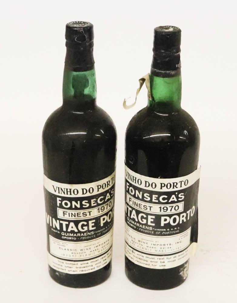 1970 Fonseca Vintage Port, (2): 1970 Fonseca Vintage Port, 750ml, (2) bottles. Stored in climate-controlled wine cellar. Provenance: Anthony Athanas Collection, Anthony's Pier 4, Boston, Massachusetts.