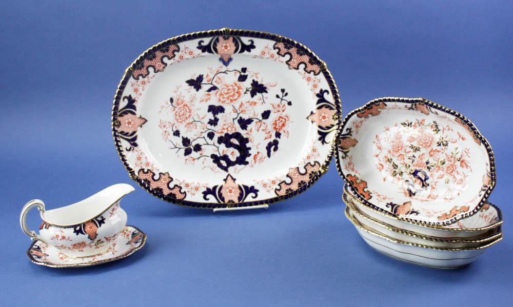 English Royal Crown Derby Platter, Gravy, Bowls (1 of 8)