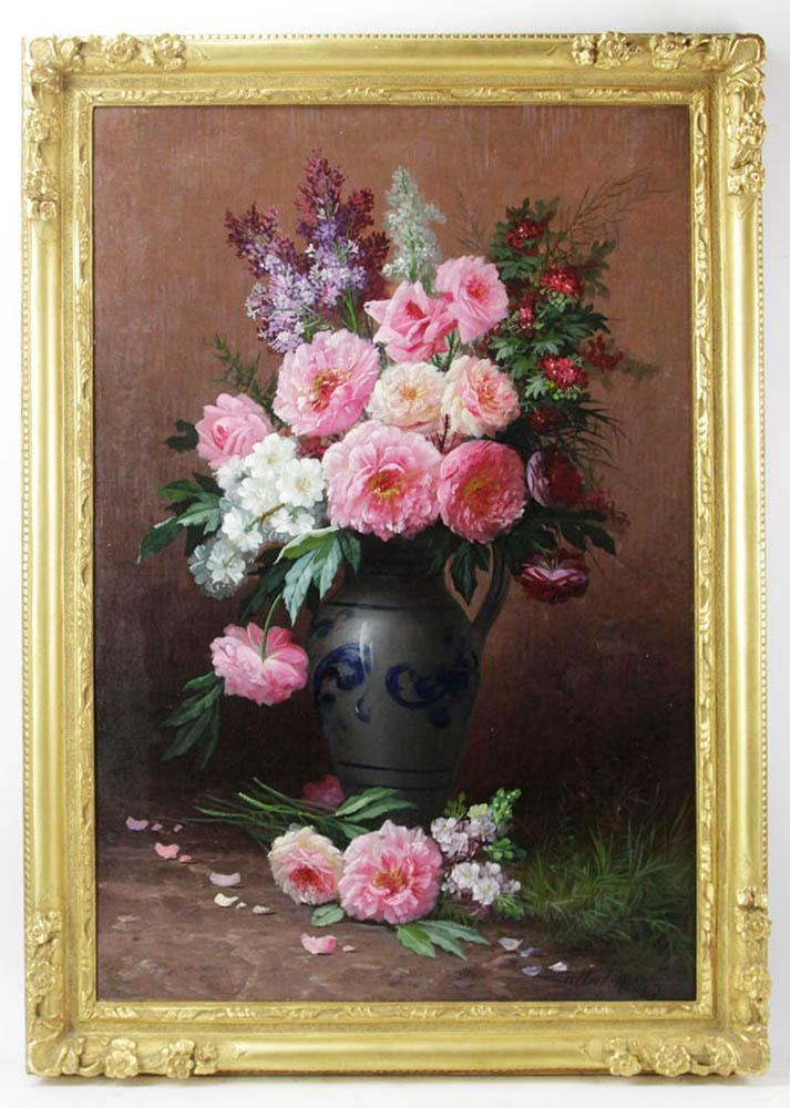 Still Life with Pink Peonies and Lilacs, Oil on Canvas (1 of 7)
