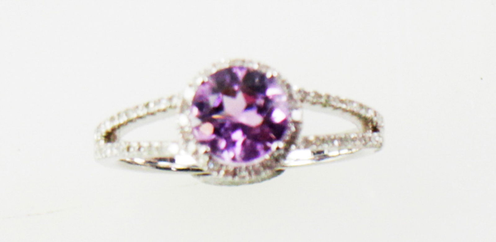 14k White Gold Amethyst and Diamond Ring (1 of 7)