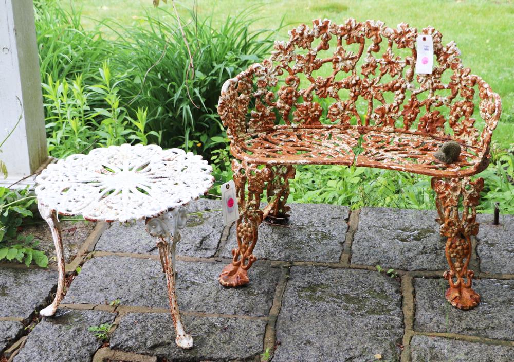 Cast iron grape vine bench deals