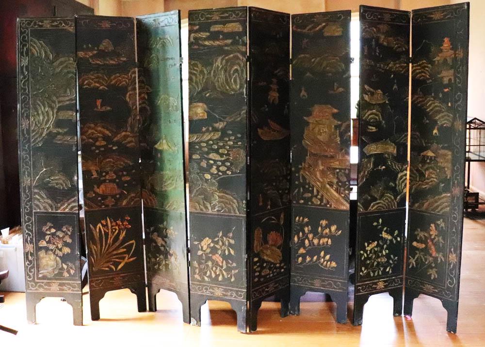 Antique Chinese 8-Panel Screen (1 of 5)