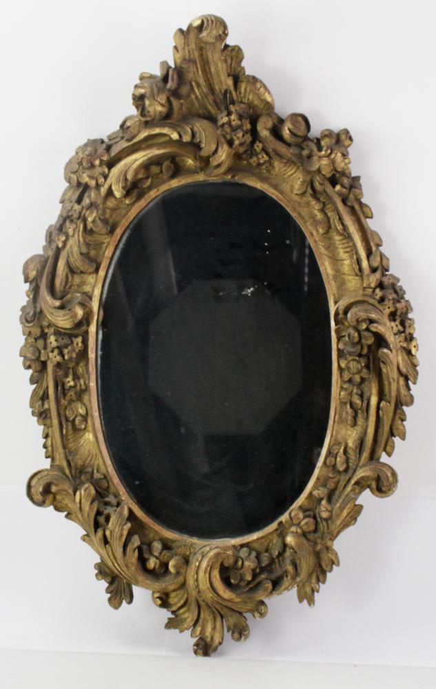 19thC Continental Carved Giltwood Mirror (1 of 5)