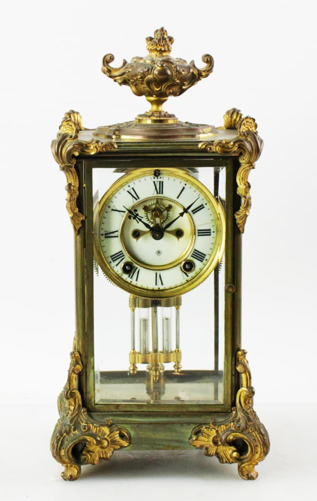 1890s Ansonia Mercury Clock with Glass Case (1 of 11)