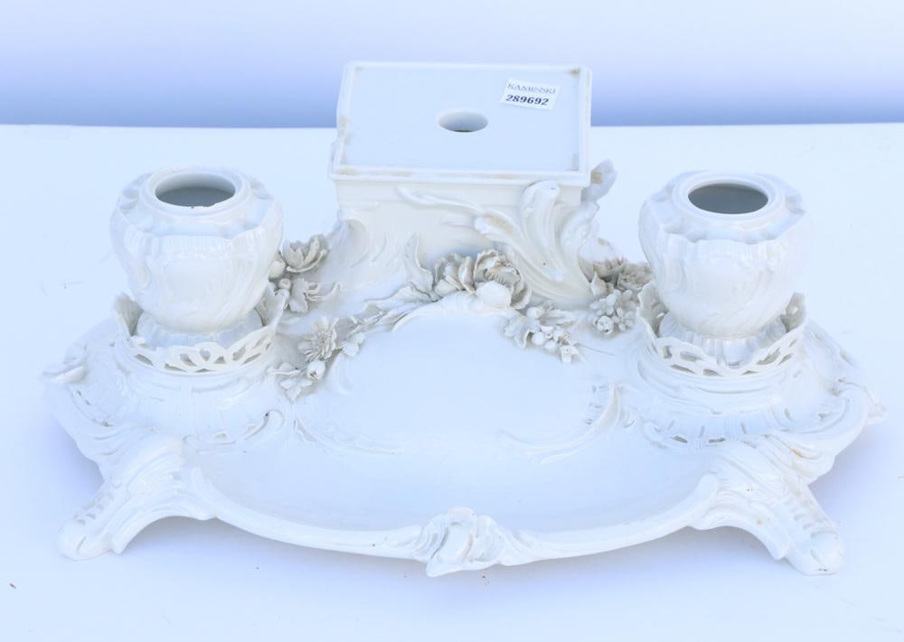 19thC Creamware Ink Stand (1 of 4)