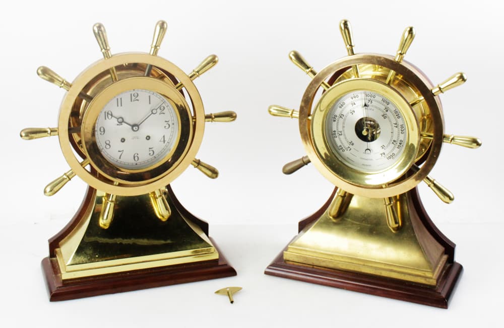 Rare Chelsea Yacht Wheel Clock and Barometer (1 of 8)
