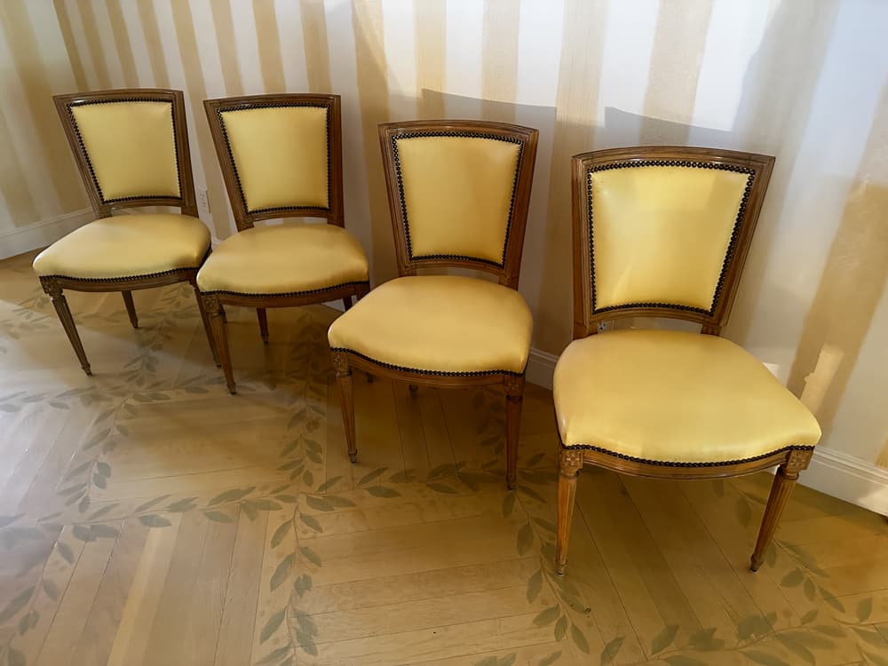 Set of French Louis XVI Style Leather Chairs (1 of 3)