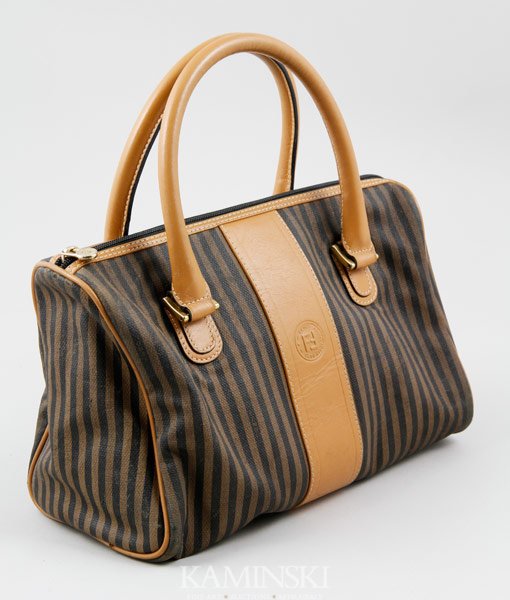 Fendi Leather Purse: Fendi leather purse, 8"h x 11"l x 5 1/4"w (widest).