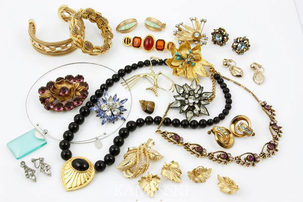 Lot of Designer Costume Jewelry: Lot of designer jewelry, to include: Laila Rowe, Coro, BSK, Robert Rose, Donna Karen, Carolee-Austria, Napier, Marvella, and Marino.