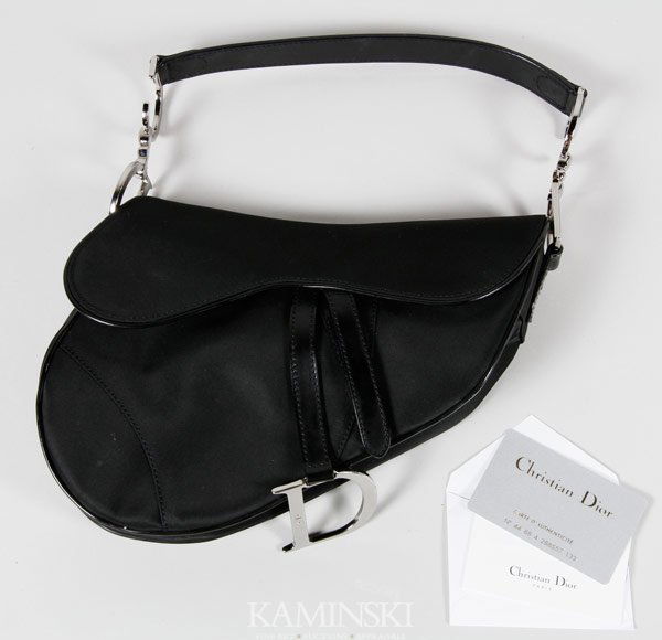 Christian Dior Saddle Bag In Black Calfskin