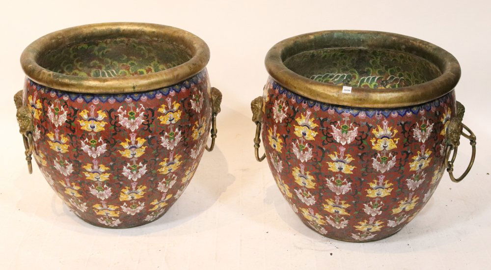Pair of Chinese Cloisonne Planters (1 of 8)