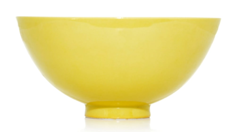 Large Chinese Yellow Porcelain Bowl (1 of 6)
