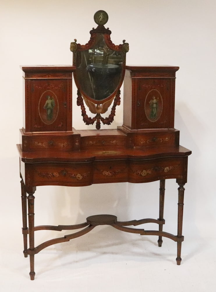 Late 19thC Adam Satinwood Vanity Desk (1 of 9)