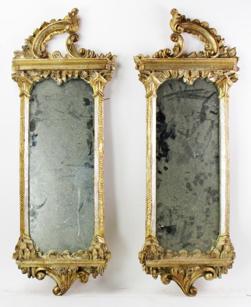 Pair of Florentine Silver Giltwood Mirrors (1 of 10)