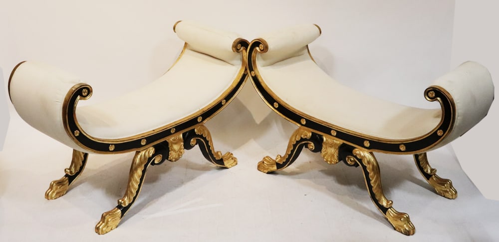 Pair of 20thC Renaissance Gondola Benches (1 of 8)