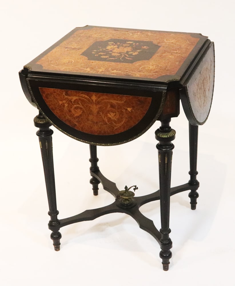 19thC French Handkerchief-type Inlaid Table (1 of 6)
