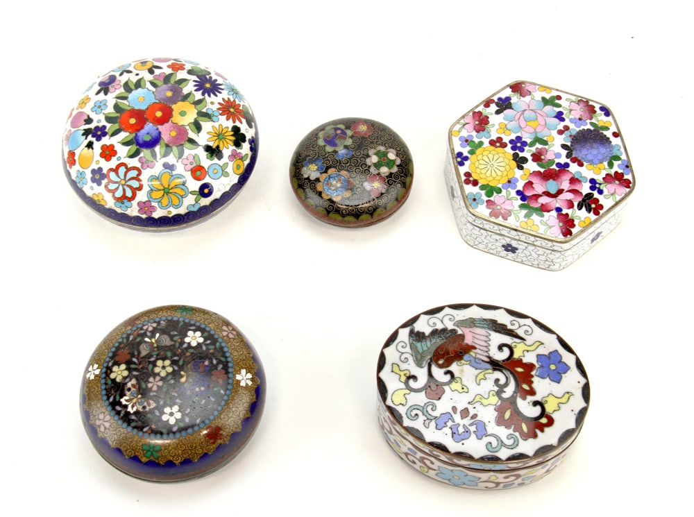 A Group of Five Cloisonne Boxes (1 of 2)