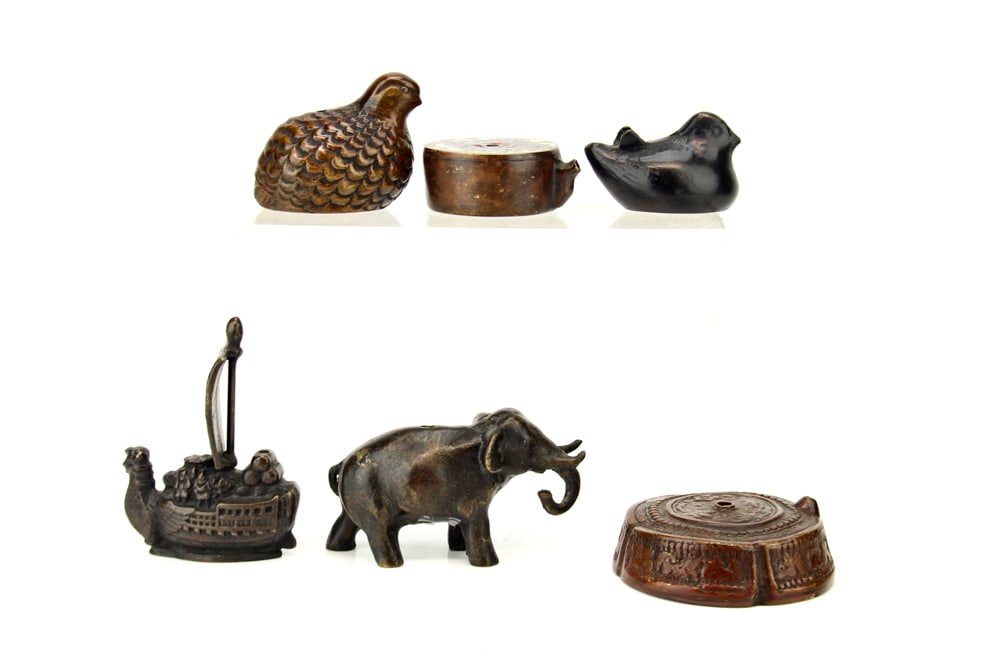 A Group of Japanese Bronze Water Drops (1 of 4)