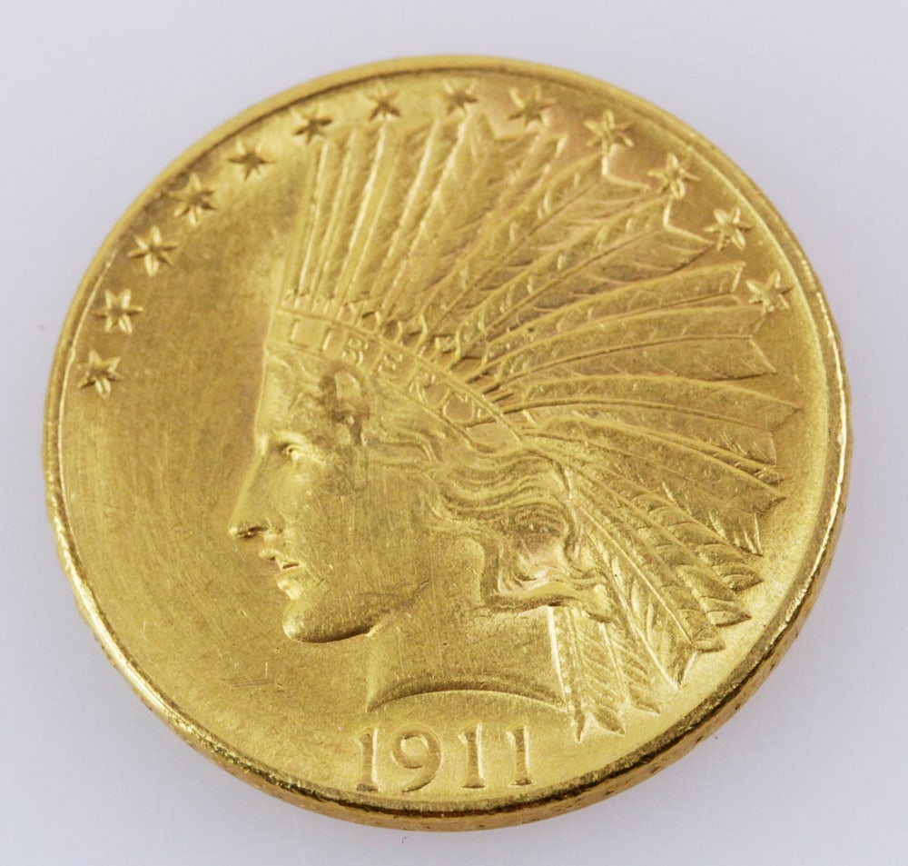 1911 Ten Dollar Indian Head Gold Coin (1 of 9)