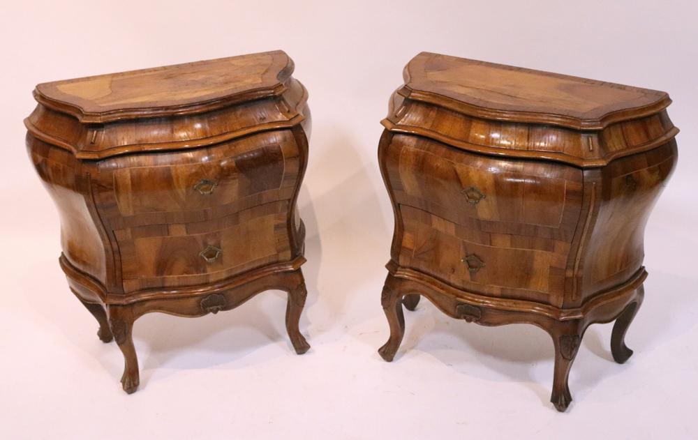 Pair of Italian Olive Wood Commodes (1 of 10)