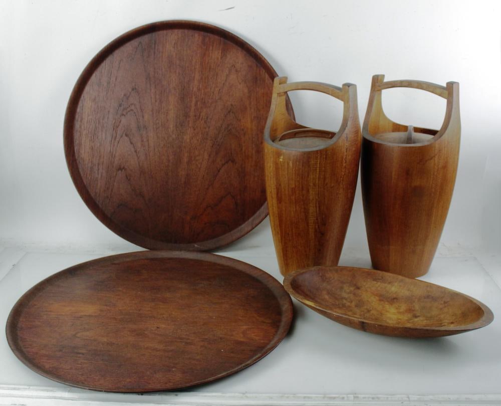Danish Design Teak Ice Buckets and Trays (1 of 5)